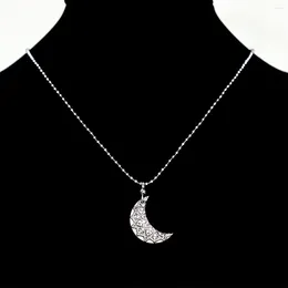 Chains Silver Colour Moon Necklaces For Women Vintage Simple Accessories Female Pendants Jewellery Necklace Gift