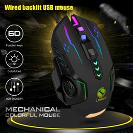 Mice PC Gamer Mice Wired Gaming Mouse 7 Buttons Backlit 2400Dpi Optical Gaming Mouse 6D Colour Led Illuminated Mouse for Macbook Y240407