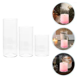 Candle Holders For Pillar Candles Supplies Cylinder Tube Cover Clear Glass Shades