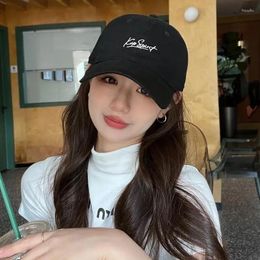 Ball Caps High Quality English Letter Embroidery Fashion Baseball Cap 2024 Men's Women's Face-Looking Small Curved Brim Peaked