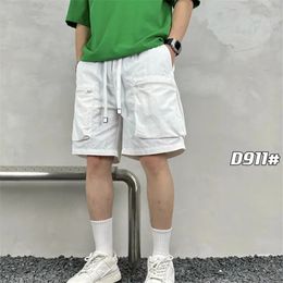Quick Dry Summer Multipocket Solid Colour Baggy Cargo Shorts Mens Allmatch Casual Pants Homme Korean Fashion Sports Man 240407