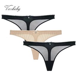 Varsbaby thong transparent underwear sequined briefs lowrise Gstring S2XL panties 3pcspack 240407