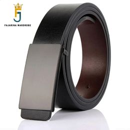 FAJARINA Brand Mens Quality Design 2nd Layer Genuine Leather Black Fashion Belts Male Jeans Belt Apparel Accessories for Men 240326