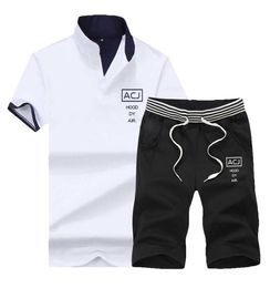 Two Piece Mens Short Sets Tracksuit Sweatsuits Men Clothing Nice High Quality Short Sleeve Polo Shirt Half Pants Sportswear X0618937275