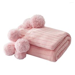 Blankets With Small Ball Decor Blanket Cotton Knit Soft Throw Shawl Po Props Sofa Air Conditioning