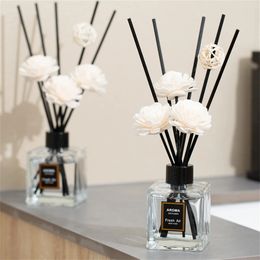 150ml Flower Glass Oil Diffuser with Sticks Aroma for Home Bathroom Bedroom Office el Fragrance 240407