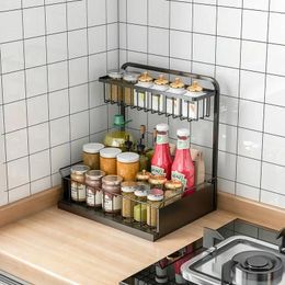 Kitchen Storage Shelf Rack Spice Countertop Cabinet Organizer-Pantry Organiser Stand