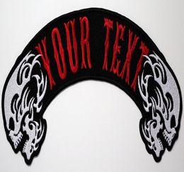 COOL Custom Embroidered SKULL TOP OR BOTTOM ROCKER MC Biker Patch Customise Large Size Jacket Vest Badge 40cm 6958697