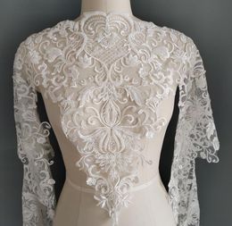 High quality white rayon lace with bead embroidery Lace Trim Wedding dress Lace Ribbon Sewing Accessories M0085741486