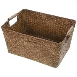 Storage Bottles Woven Basket Decorative Case Decorate Small Desktop Organiser Toy Baskets Books Fruits