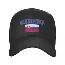 Ball Caps Slovakia Country Name With Flag Sun Baseball Cap Breathable Adjustable Men Women Outdoor Soccer Hat For Gift