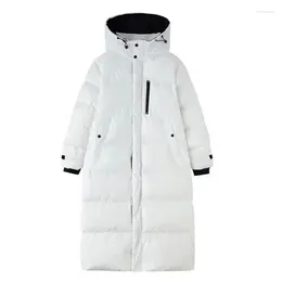 Women's Trench Coats Coat Korean Casual Elegant Loose Hoodied Mid-Length Zipper Down Padded Jacket Thick Long Winter Outwear Female Trend