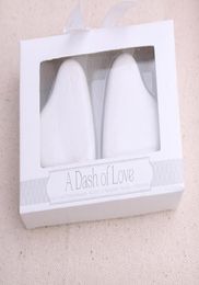 10pcslot5boxes Wedding gift Favours A Dash of Love Heart Salt Pepper Shakers For bridal shower Party Favour white gifts5610625