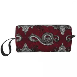 Storage Bags Fashion Music Dragon Gothic Pattern Travel Toiletry Bag For Chinese Asian Style Cosmetic Makeup Beauty Dopp Kit