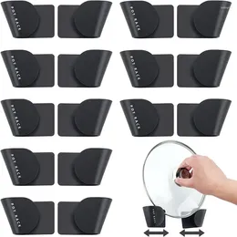 Kitchen Storage 6/8pcs Pot Lid Holder Wall-Mounted Hanging For Pan Cover Rack Plastic Organiser