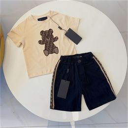 New Luxury Designer brand Baby Children's Clothing set Classic Children's Summer Short sleeve letter shorts Fashion shirt SS B1