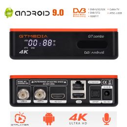 Box 4 2 2 4K/8K Android DVB TV BOX GTMEDIA GT Combo DVBS2X+DVBT2 BT 4.0 Google voice Remote Internet box CCam M3U Decoder Tuner