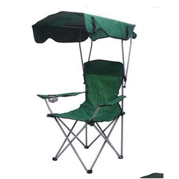 Camp Furniture Portable Cam Chair Fishing With Umbrella For Camper Fisher Rv And Home Garden Outdoor Chairs Folding Drop Delivery Spor Dh7Nc