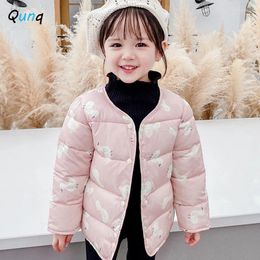 Down Coat Toddler Girls Cotton-Padded Warm Fall Winter Kids Jackets For 2 3 4 5 6 7 8 Year Girl Casual Cute Children Tops Outerwear