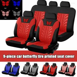 Car Seat Covers 9pcs/set Butterfly Four Seasons Universal Protectors Cover Fashion Auto Interior Acessories