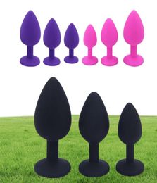 Massage S M L Silicone Anal Plugs Crystal Jewellery Butt Plug Adult Sex Toys For Women Gay Anus Expander Trainer Men Prostate Massag2879058