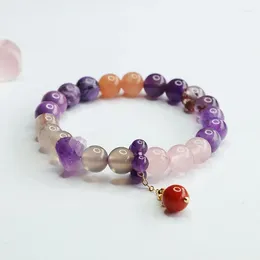 Bangle Natural Nine Purple Fire Multi Treasure Crystal Bracelet Auspicious Dragon Year