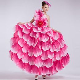 360 Spain Opening Flamenco Dance Big Dresses Long Section Modern Dance Clothes Costumes Performing Arts Stage Clothing Flowers4663374