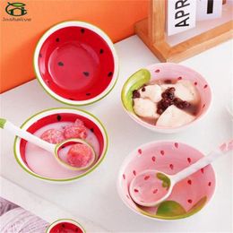 Bowls High Quality Watermelon Long Handle Spoon Safe And Durable Children's Tableware Set Cartoon