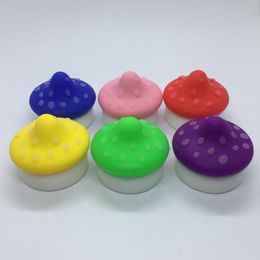 Glow In Dark Mushroom 5ML Colourful Bubbler Bong Smoking Silicone Wax Containers Box Pill Container Jars Storage Jar Dabber Oil Rigs Holder Waterpipe Case Tool DHL