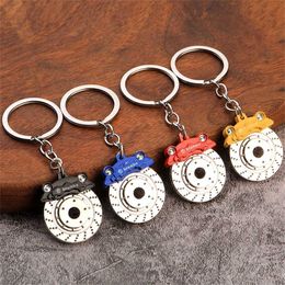 Keychains Lanyards Creative wheel rim keychain metal racing brake disc motorcycle Souvenir gift waist buckle pocket pendant Q240403