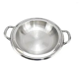 Double Boilers Pot Pan Shabu Wok Cooking Steel Soup Chinese Frying Stainless Cookware Grill Skillet Metal Steaming Kitchen Small Nonstick