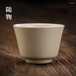 Teaware Sets Grass And Wood Grey Ceramic Cup Household Tea Savouring Jingdezhen Handmade Master Single Suit