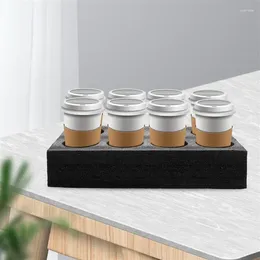 Cups Saucers Black Cup Holder Beverage Take Out Fixing Tray Pearl Cotton Drinks Packing Carrier Kitchen Organiser