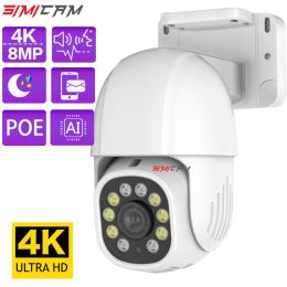Cameras 4K POE PTZ IP Camera Security Onvif Outdoor Colour Night Vision Smart AI P2P Pan Tilt With Motion Detection Two Way Audio SD Slot