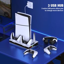 Controller Charger Dock Vertical Cooling Stand for ps5 Slim PS5 Fast Charging Station For SONY Playstation 5 Gamepad 240327