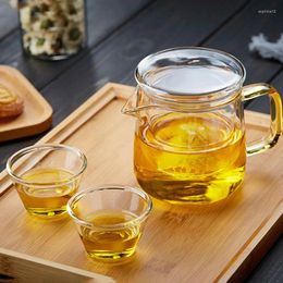 Teaware Sets Portable Travel Teapot Set Heat-resistant Glass Thickened Teacup Water Separation Philtre Infuser Safety Package