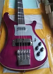 China OEM factory 100 Customised purple Colour ricken 4003 electric bass with double output guitars guitarra3478523