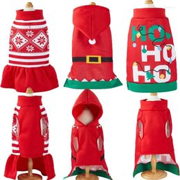 Dog Apparel Christmas Pet Sweatshirt Print Skirt With Light Hooded Two-legged Clothes Designer