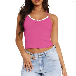 Women's T Shirts Summer Small Vest Outer Wear Camisole Bottom Shirt Sexy Exposed Navel Solid Colour Slim Top Women Fashion Blouse 2024