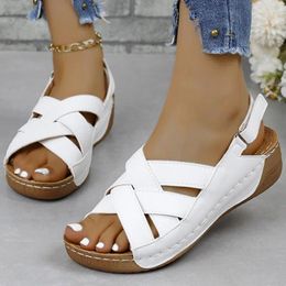 Sandalen Sommer 890 Damen 2024 Keilhecken mit Plattformschuhen für Frauen Heeled Keile Sandalias Mujer S