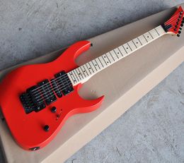 Factory Whole Red Floyd Rose Electric Guitar with reversed headstockHSH PickupsMaple Fingerboard24 fretsBlack hardwares6102974