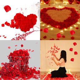 Decorative Flowers Red Roses Love Romantic Warm Silk Rose Artificial Petals Scattered Wedding Anniversary Festive Party Favours Decoration