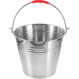 Mugs Portable Metal Horses Water Bucket Feeder Toilet Stainless Steel Buckets Multi-purpose Container Barrel Storage