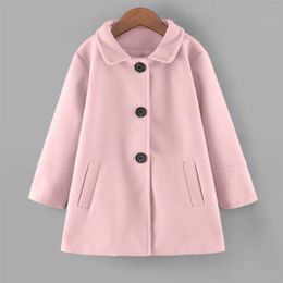 Jackets Children'S Jacket Coat Toddler Girls Winter Flip Collar Casual Windproof Kids Warm Outerwear