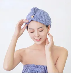 Towel Double-layer Coral Fleece Pineapple Grid Shower Caps Absorbent Thickened Dry Hair Turban For Washing