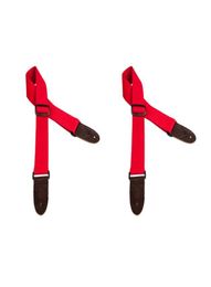 NAOMI 2PCS Guitar Strap Guitar Accessories Adjustable Shoulder Strap For Acoustic Guitar Red PU Leather End8721783