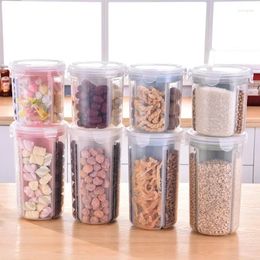 Storage Bottles Transparent Food Box Rotation Plastic Grain Conserved Sealed Kitchen Container Organisation Containers