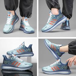 Designer Air Cushion Running Shoes High Resolution Inertia Blue Wave Basketball Shoes Amber Black White Blue Gradient Shoes Trendy Night Light Sneakers Size 36-45