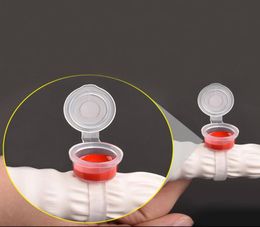 500PCS Tattoo Pigment Ink Ring Cup Holder With Lid Cover Cap for Eyelash Extend Glue Container Permanent Makeup Microblading1544694