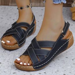 Frauensandalen Sommer 2024 Keilschürze mit Plattformschuhen für weibliche Keilkeile Sandalias Mujer V s